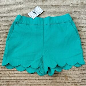 Crewcuts Teal Scalloped High Waist Shorts NWT girls size 4